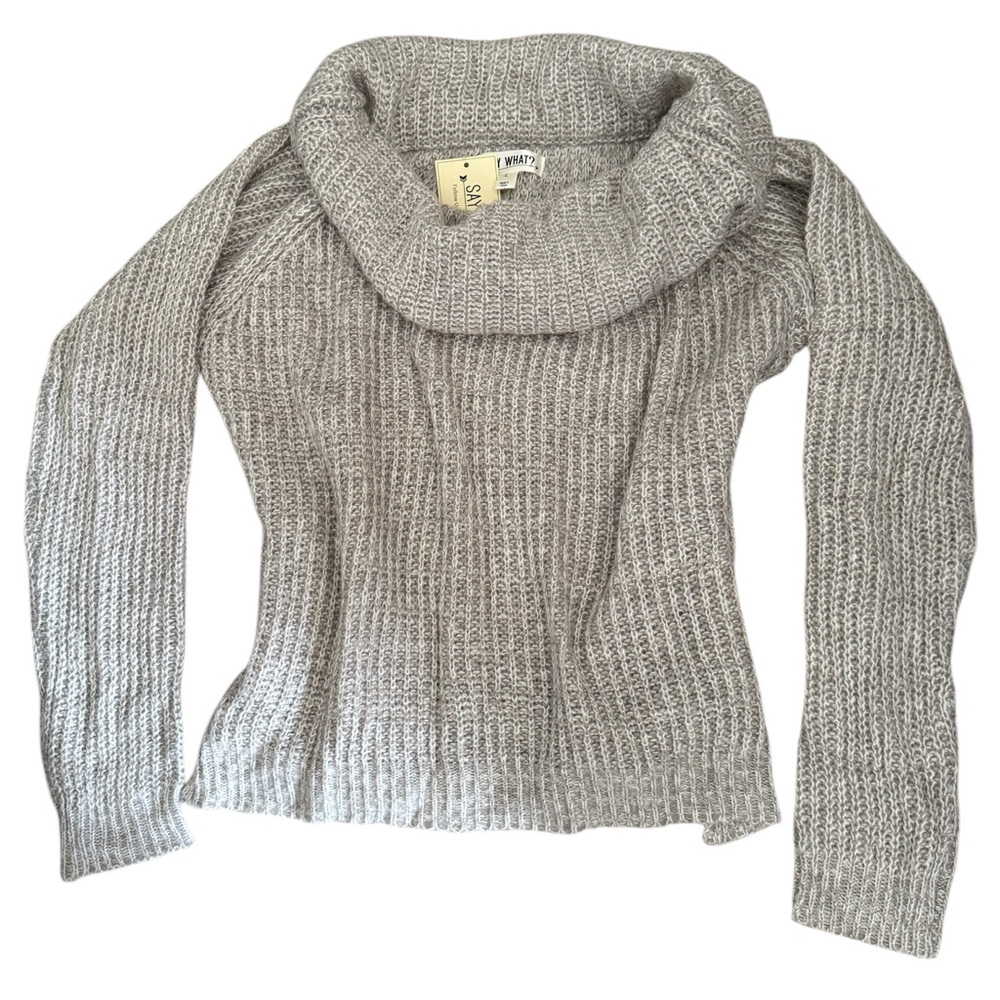 NWT Chunky Oversized Silver Turtleneck Sweater sz L